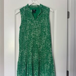 DKNY Green and White Patterned Dress